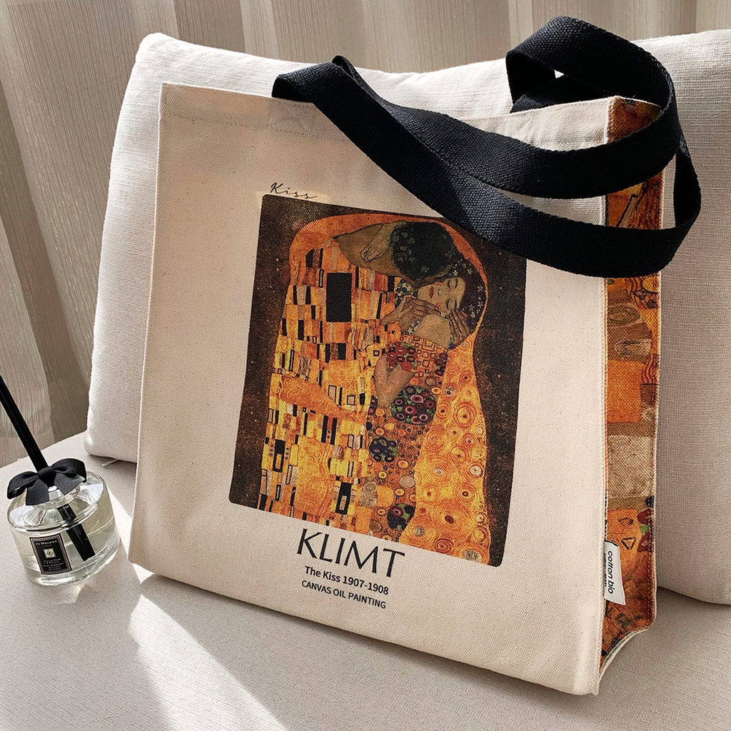 Printed Oil Painting Canvas Tote Bag