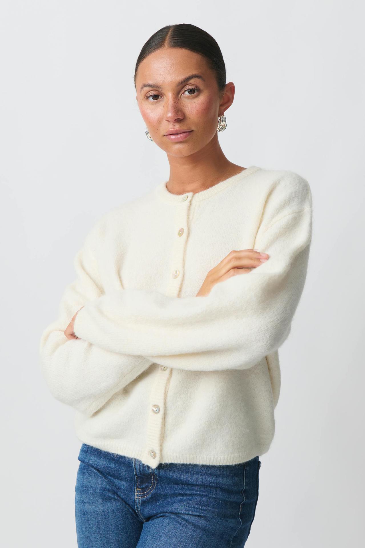 Lena Classic Soft Button Up Sweater