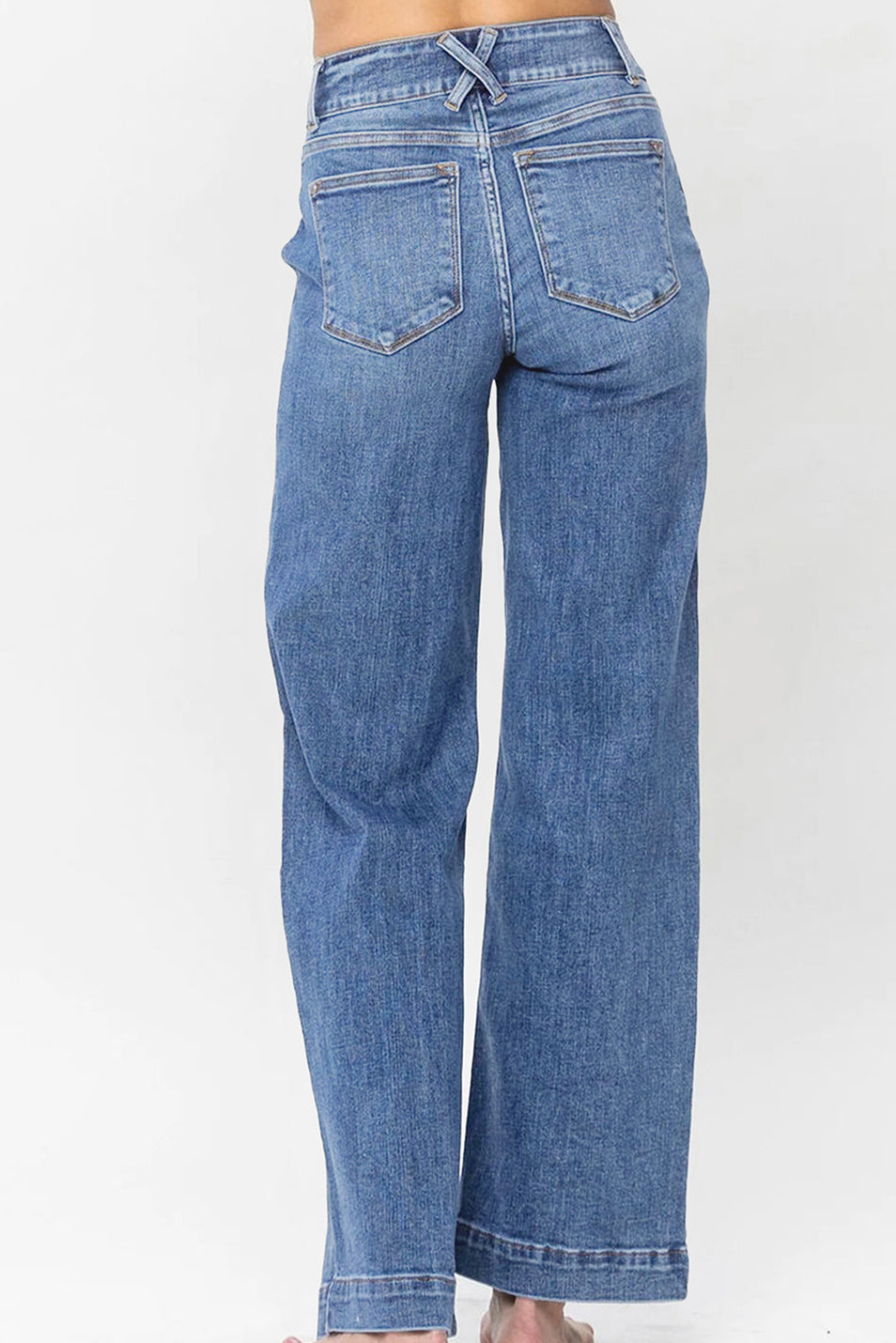 Chambray Blue Cropped Jeans