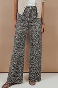 Leopard Print Straight Leg Jeans