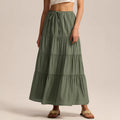 Tiered Drawstring Maxi Skirt