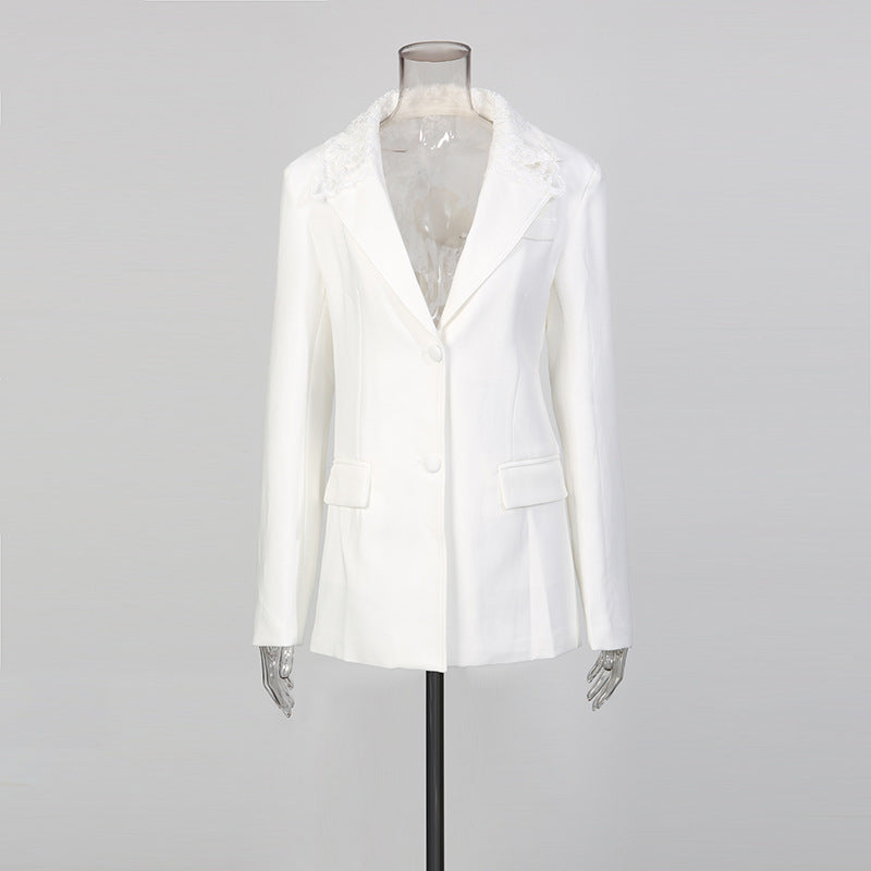 Lace Back Slim-Fit Blazer
