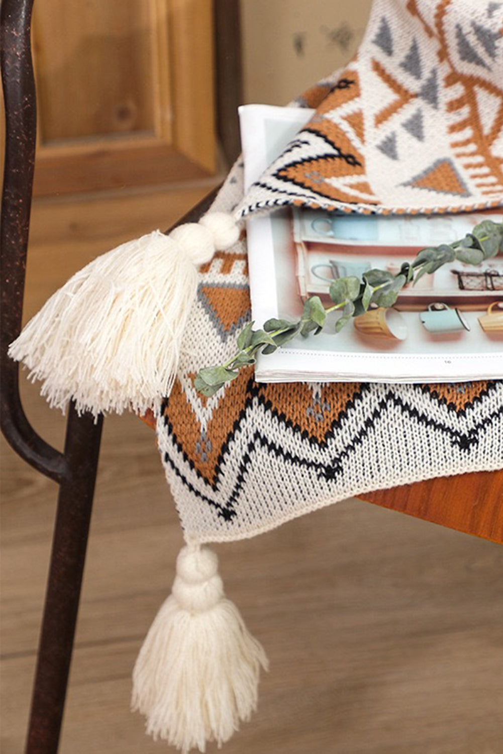 Patterned Tassel Throw