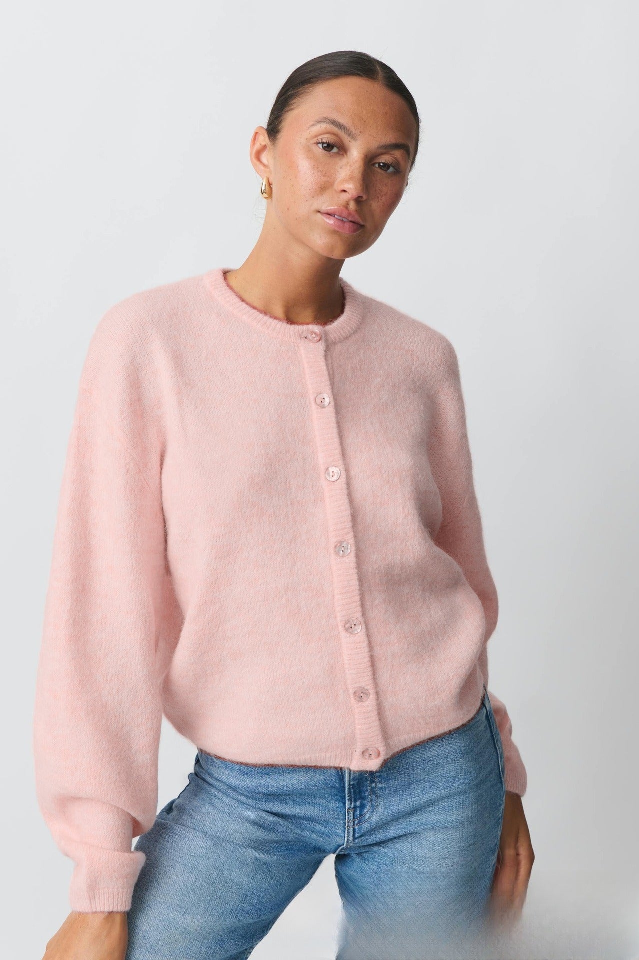 Lena Classic Soft Button Up Sweater