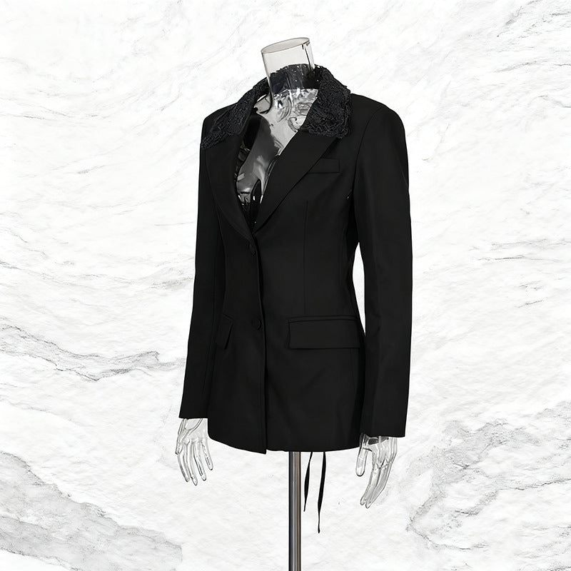 Lace Back Slim-Fit Blazer