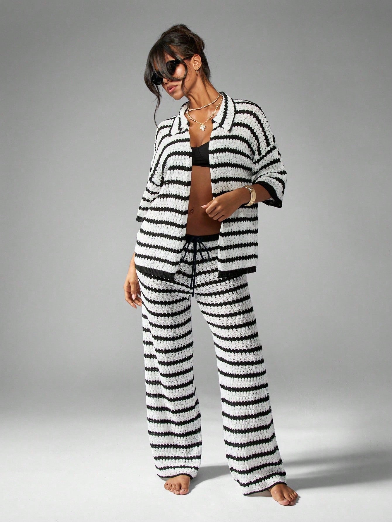 Oia Knitted Beach Pant Set