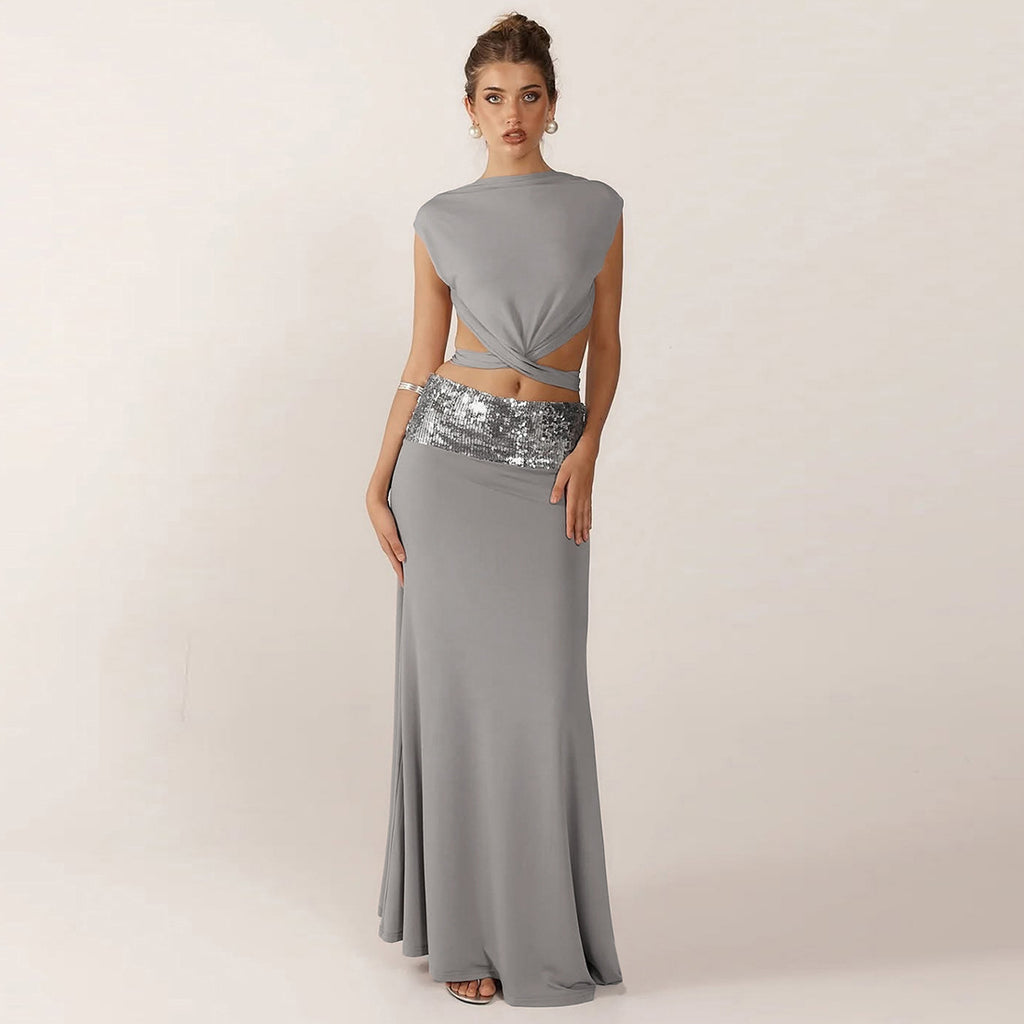 Ibiza Sequin Skirt Set