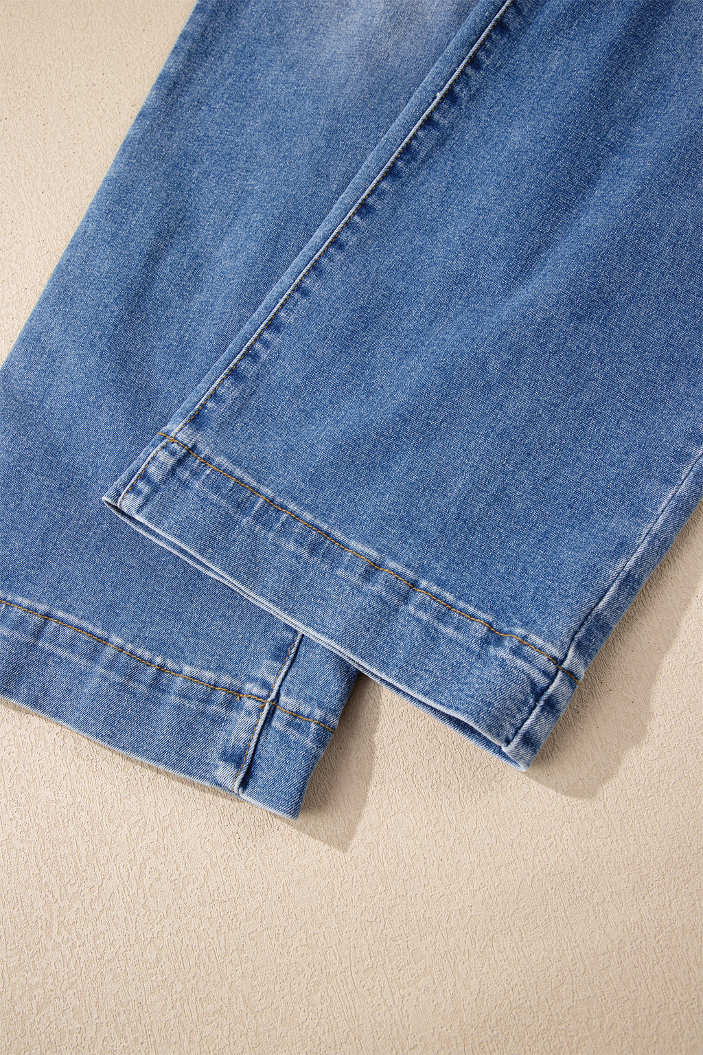 Chambray Blue Cropped Jeans