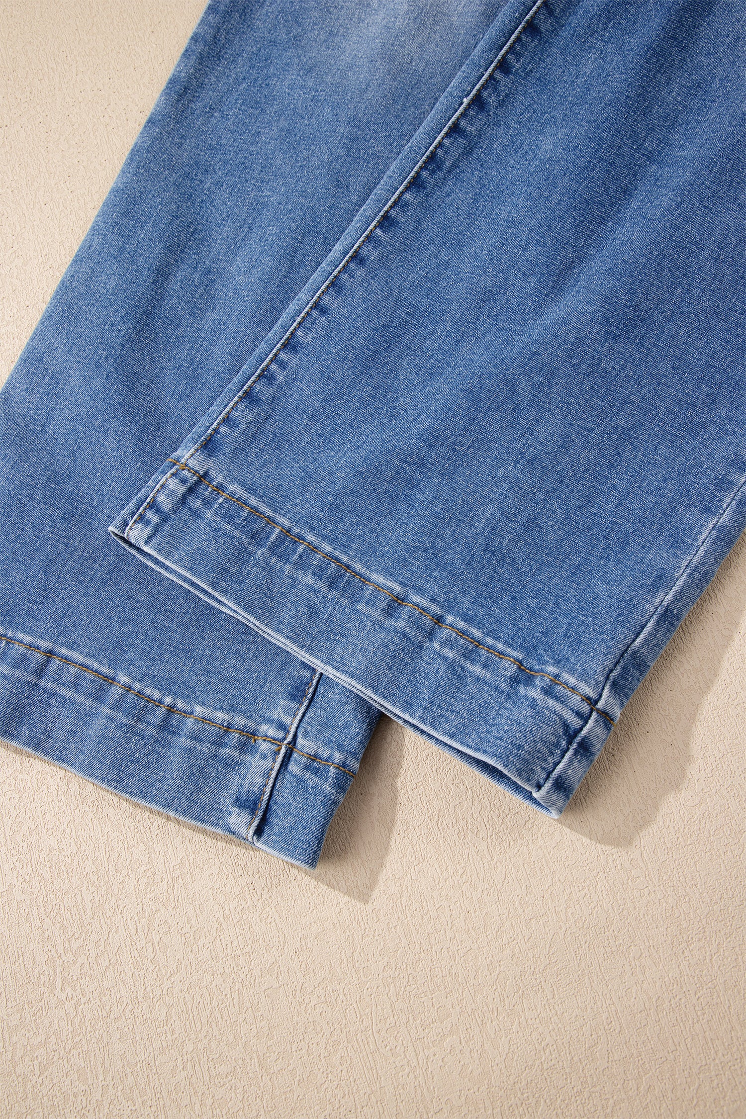 Chambray Blue Cropped Jeans