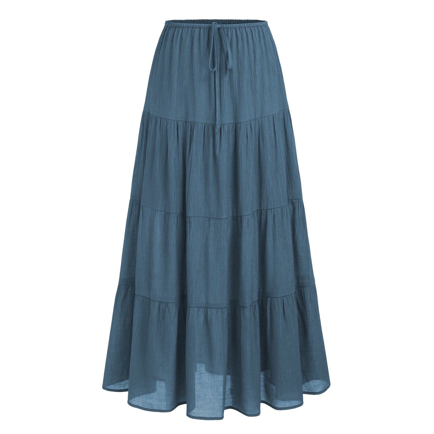 Tiered Drawstring Maxi Skirt