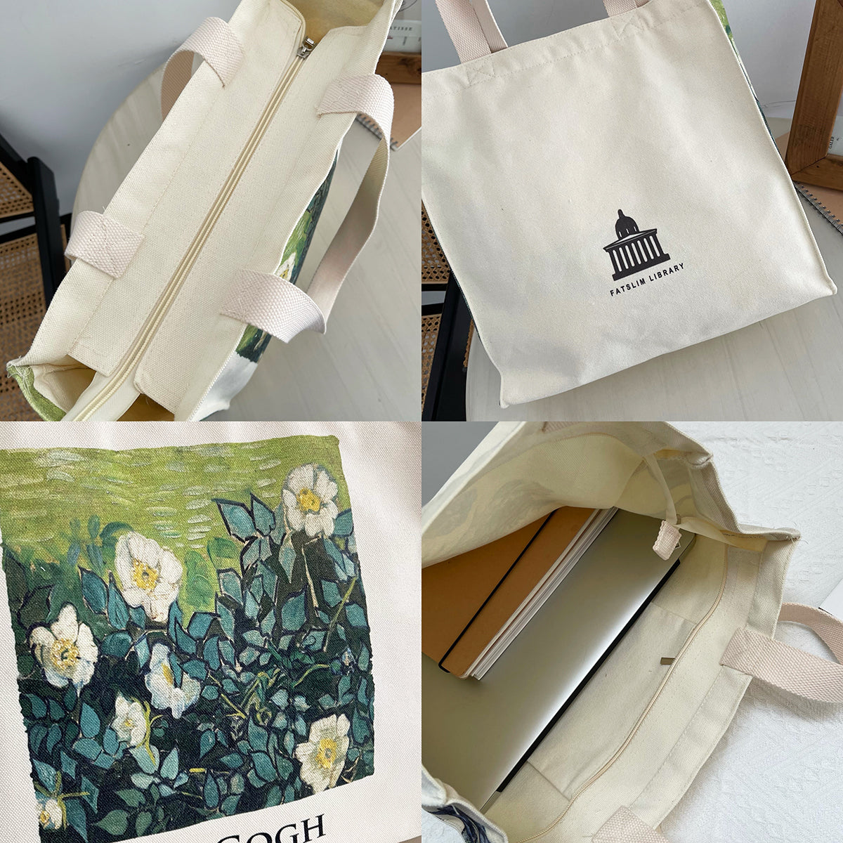 Wild Rose Printed Tote Bag