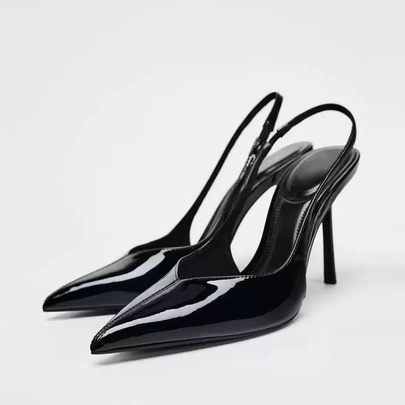 Solid Color Basic Pointed Heel