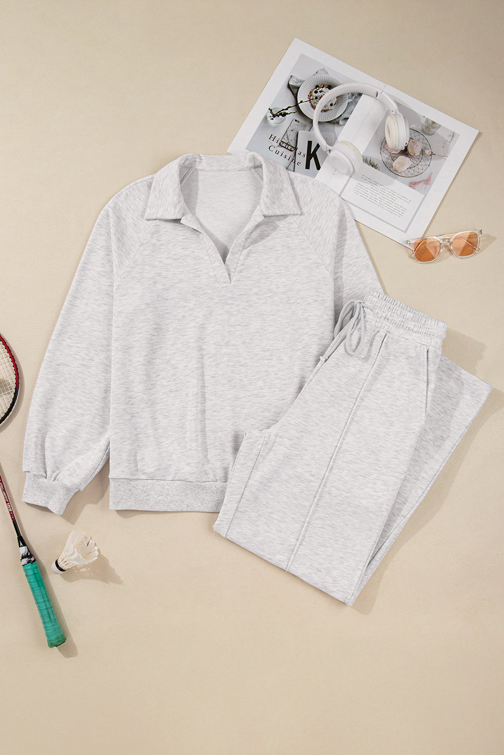 Slate V-Neck Sweatsuit