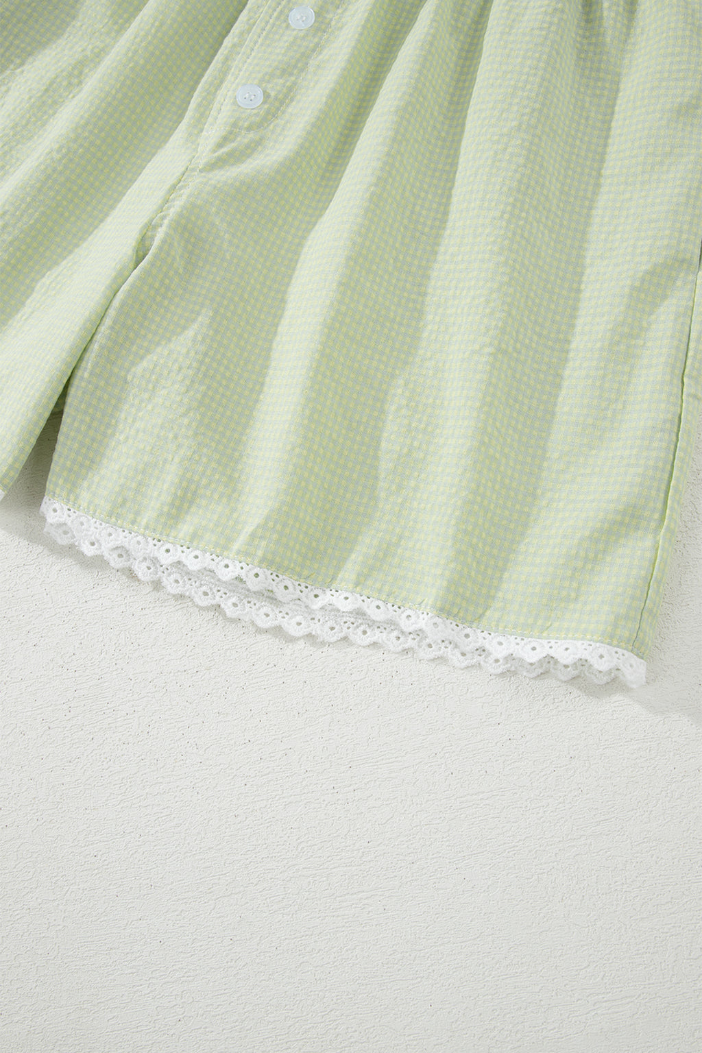 Green Gingham Pajama Shorts