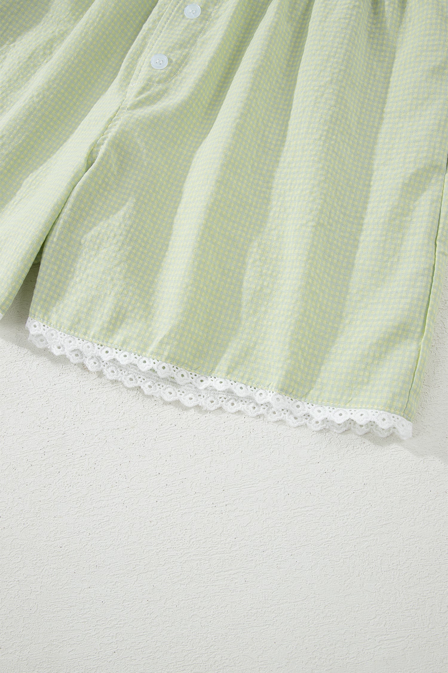 Green Gingham Pajama Shorts