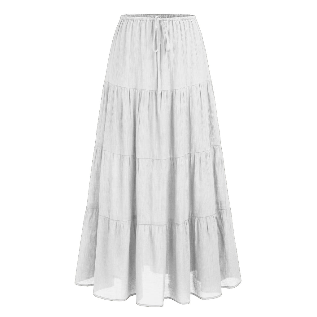 Tiered Drawstring Maxi Skirt