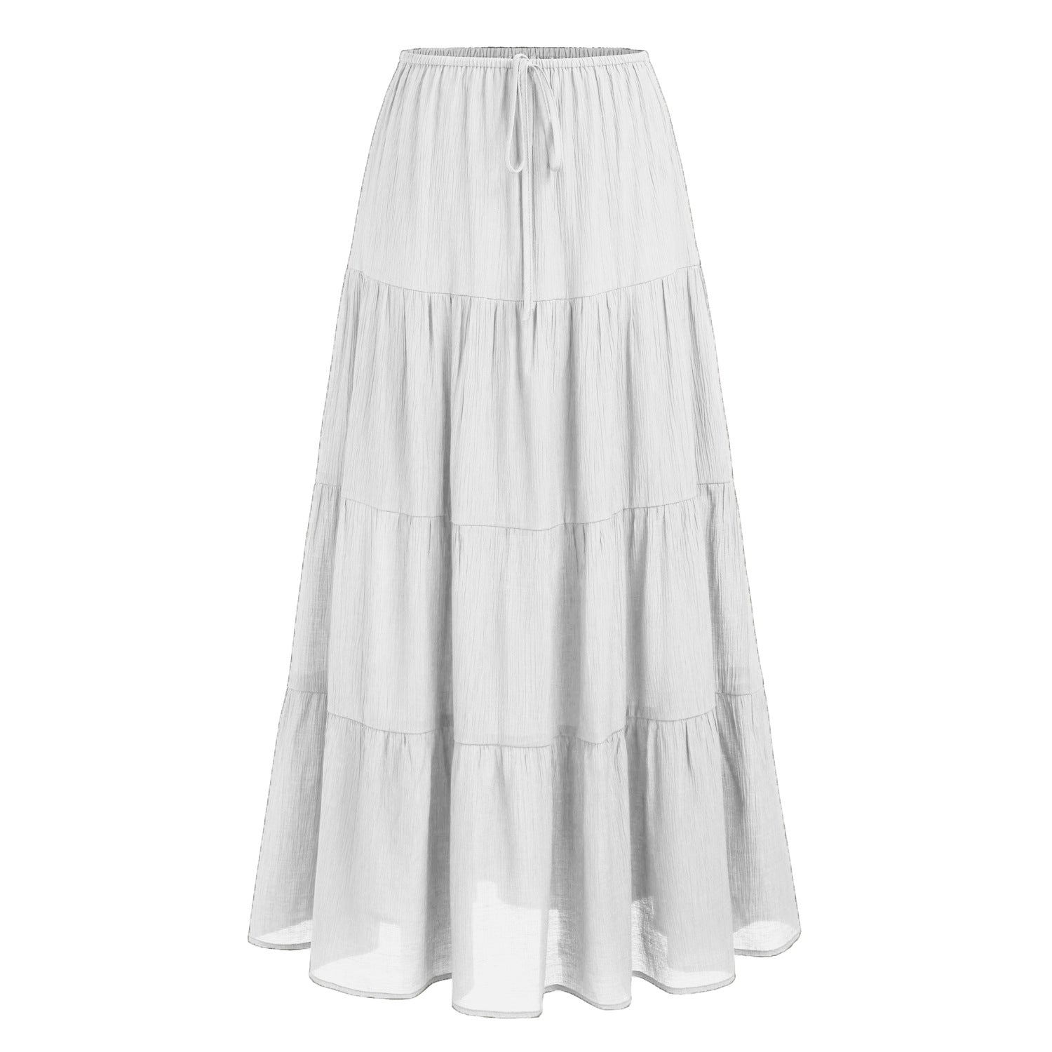 Tiered Drawstring Maxi Skirt