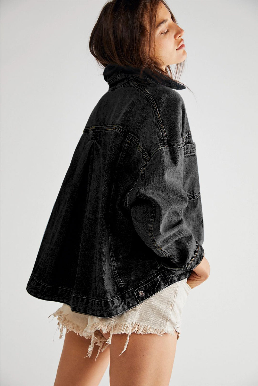 Black Washed Denim Jacket
