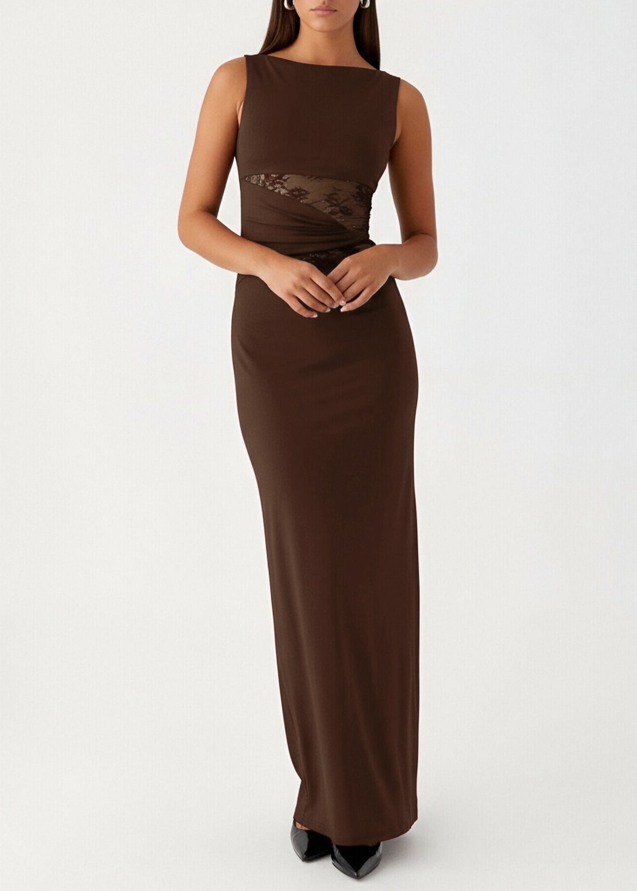 Merlot Slim Fit Lace Dress