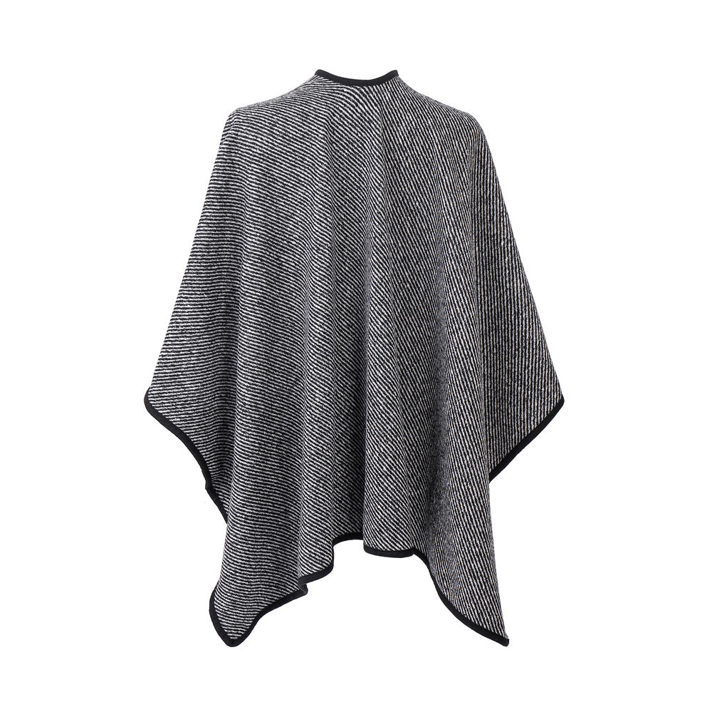 Reykjavik Black Stripe Tied Shawl