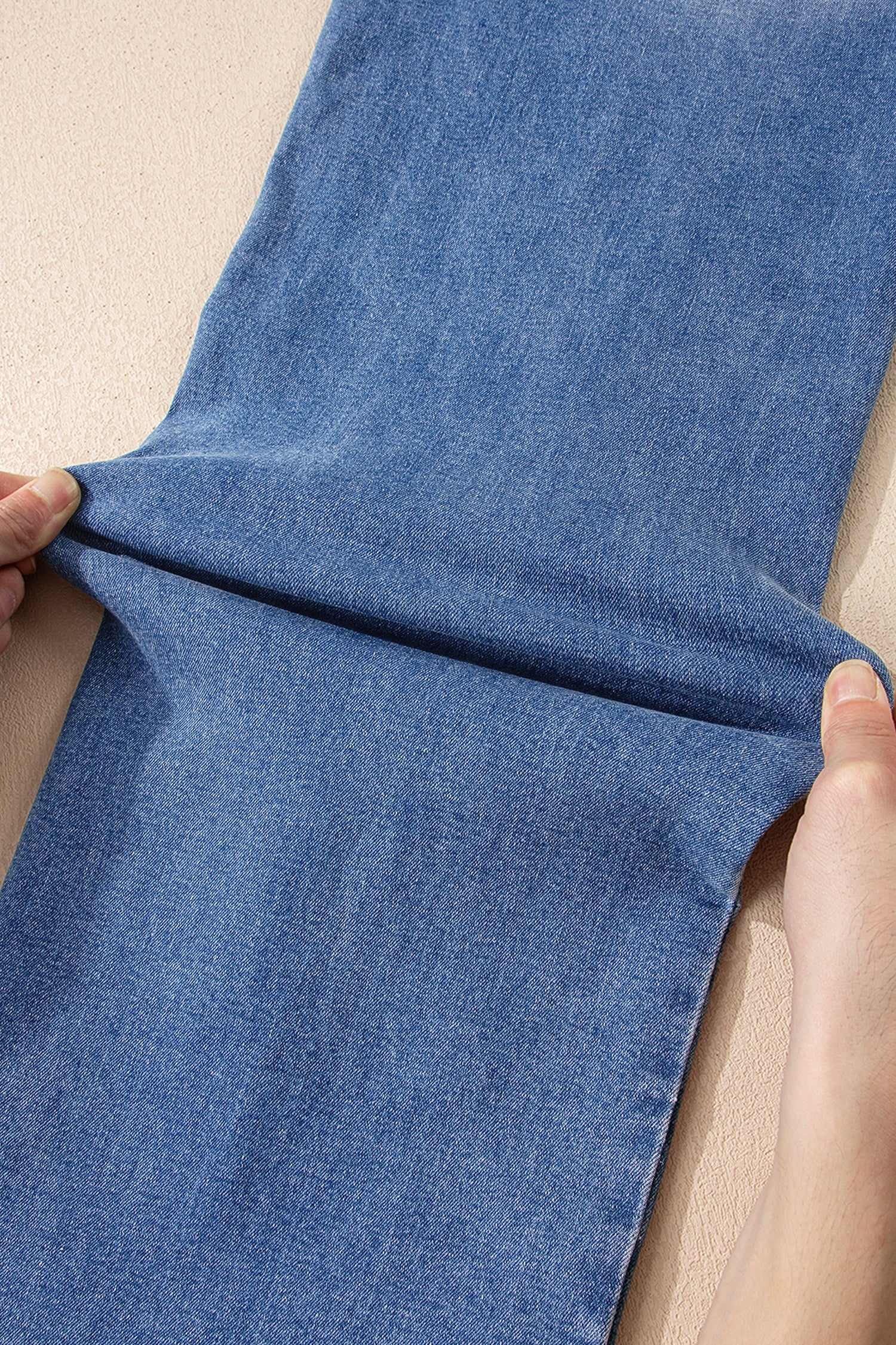 Chambray Blue Cropped Jeans