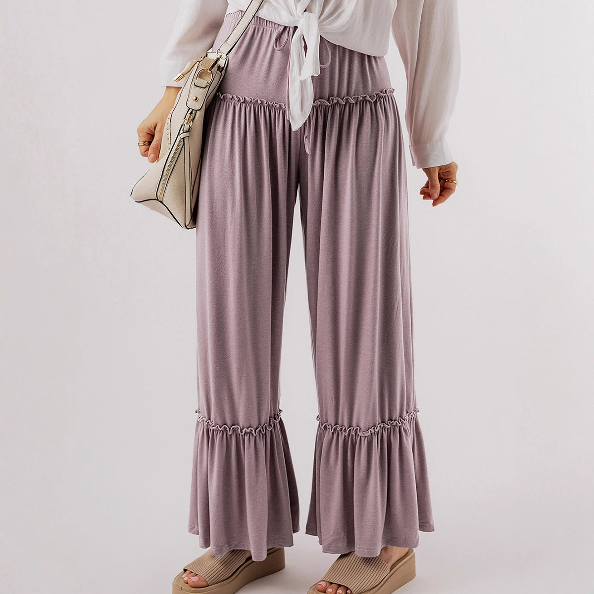 Flax Ruffle Wide Leg Tiered Ruffle Wide Leg Pants – Avant Muse