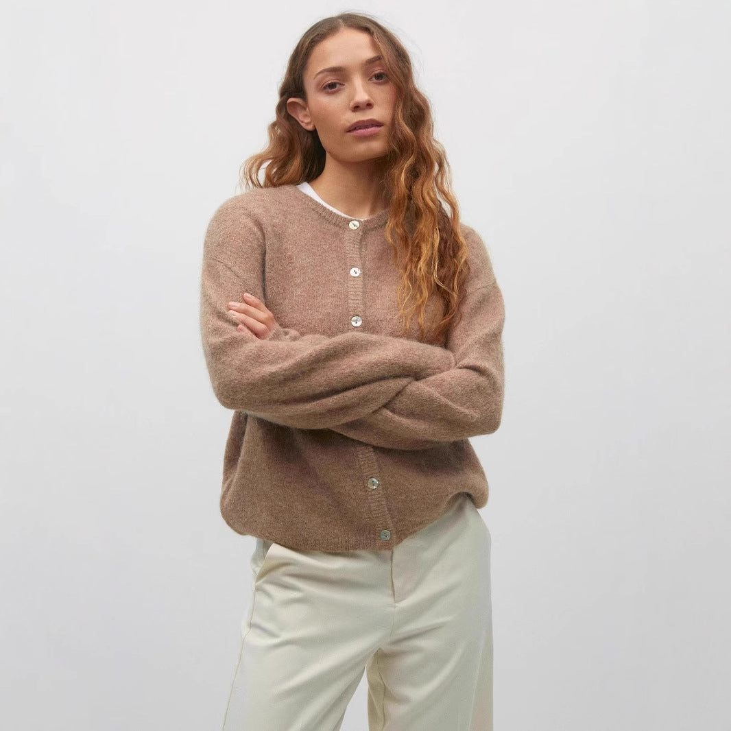Lena Classic Soft Button Up Sweater