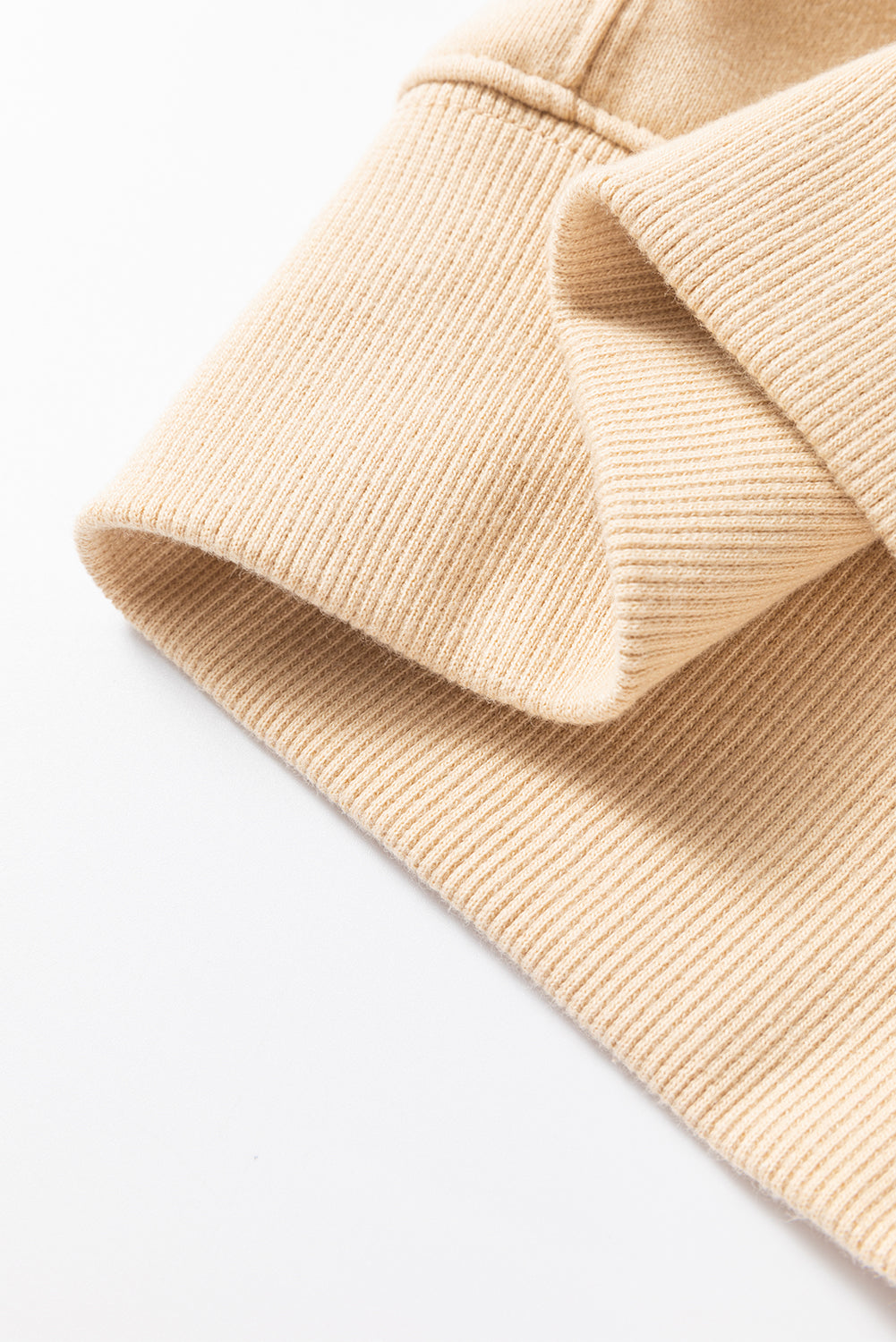 Beige Striped Crew Neck Sweatshirt