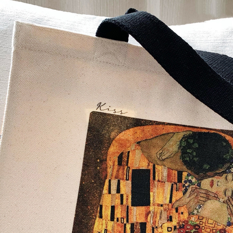 Printed Oil Painting Canvas Tote Bag