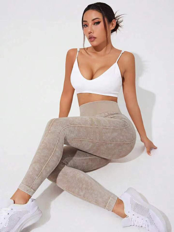 Bleach Washed Cinching Leggings