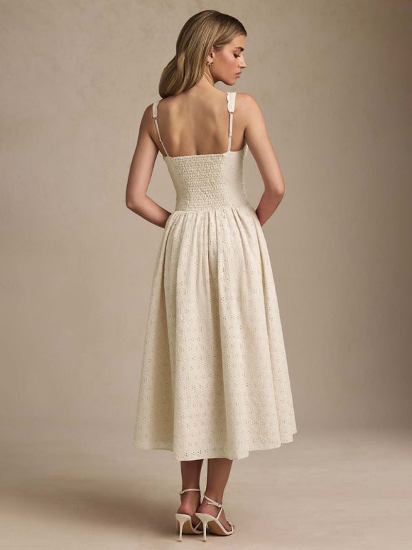 Grace Embroidered V-Neck Dress